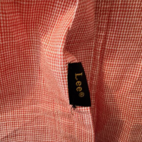 Lee Short Sleeve Button XL Scarlet Red Check Shirt 100% Cotton NWT - Picture 3 of 12